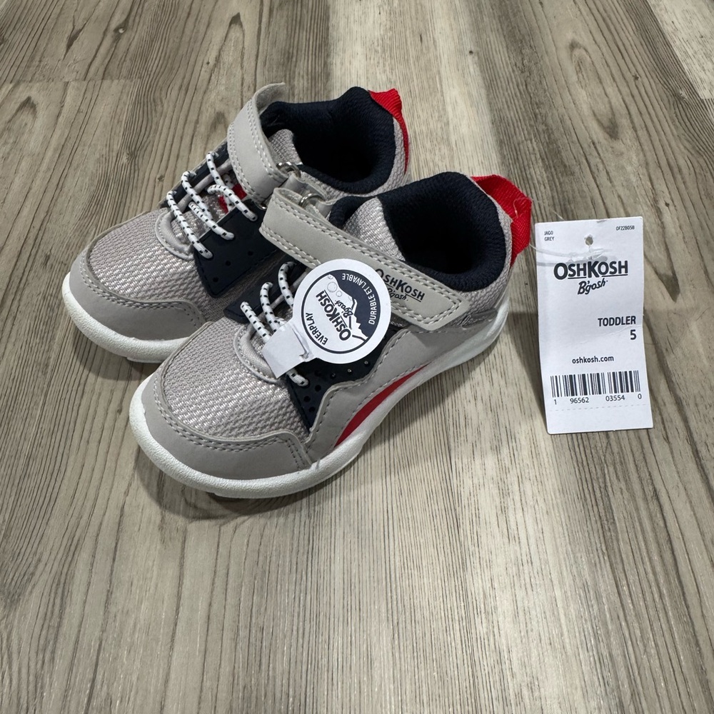 OshKosh B'gosh Kids Washable Sneakers - Gray and Red